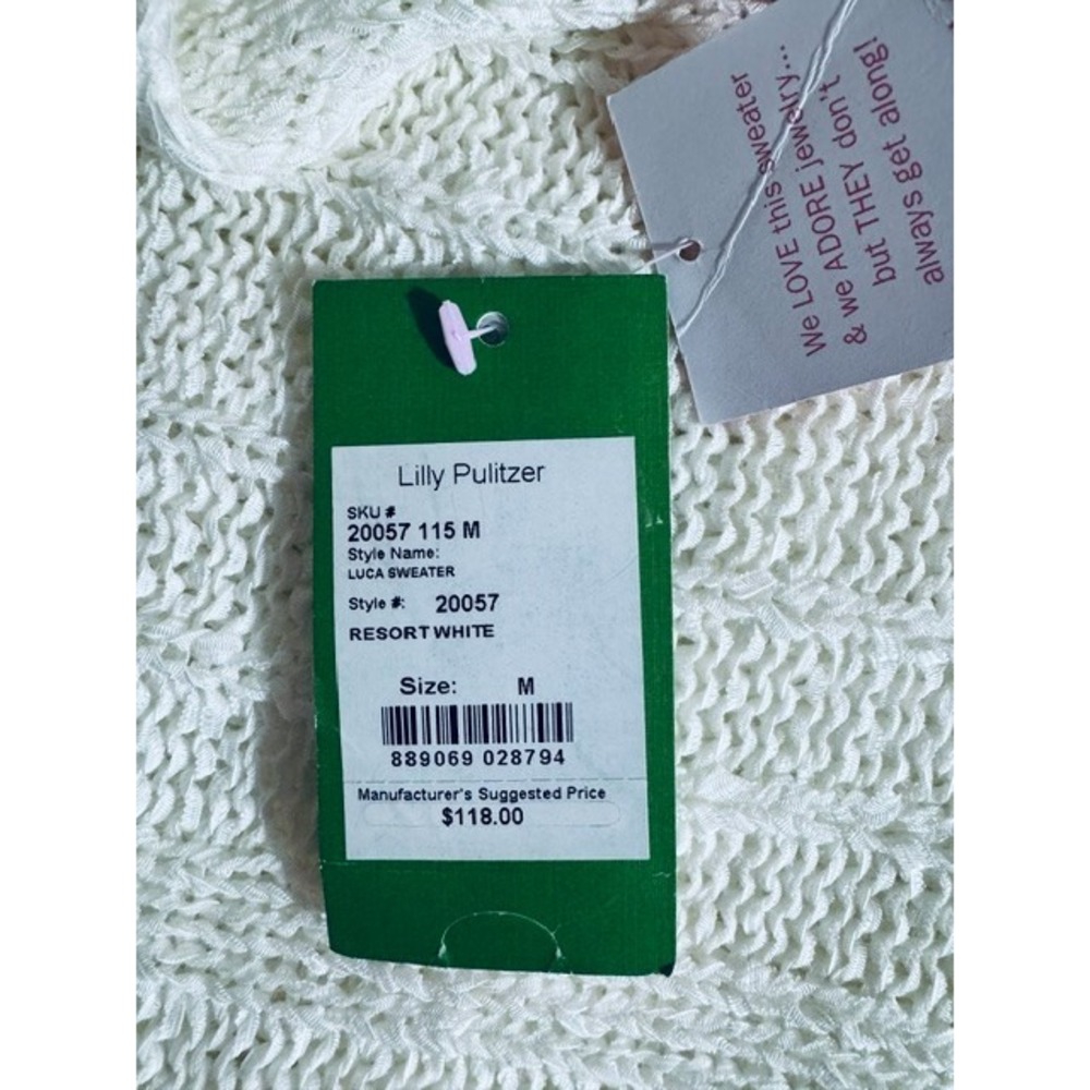 NWT Lilly Pulitzer Luca Sweater Resort White Fringe Hem Sleeveless M - Picture 5 of 12